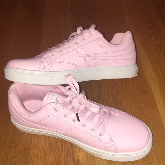 pastel pink tennis shoes